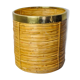 Rattan and brass book basket, Italy, 1970, 25 diam