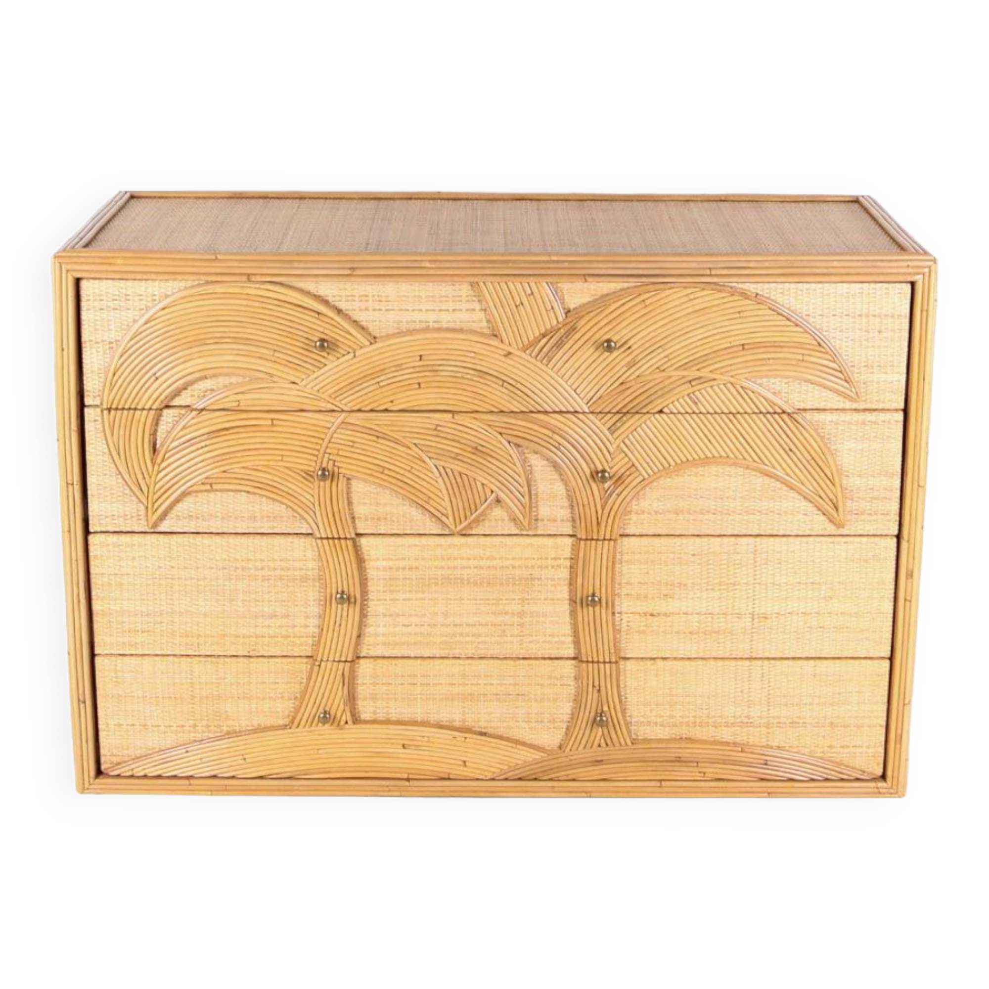 Rattan chest of drawers with 4 drawers