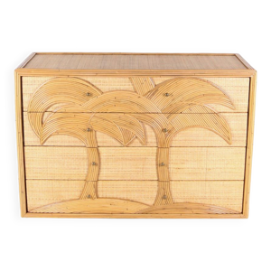 Commode en rotin à 4 - tiroirs