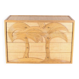 4-drawer rattan chest of drawers