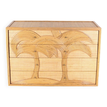 Rattan chest of drawers with 4 drawers
