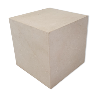 Italian Travertine Pedestal or Side Table, 1980's