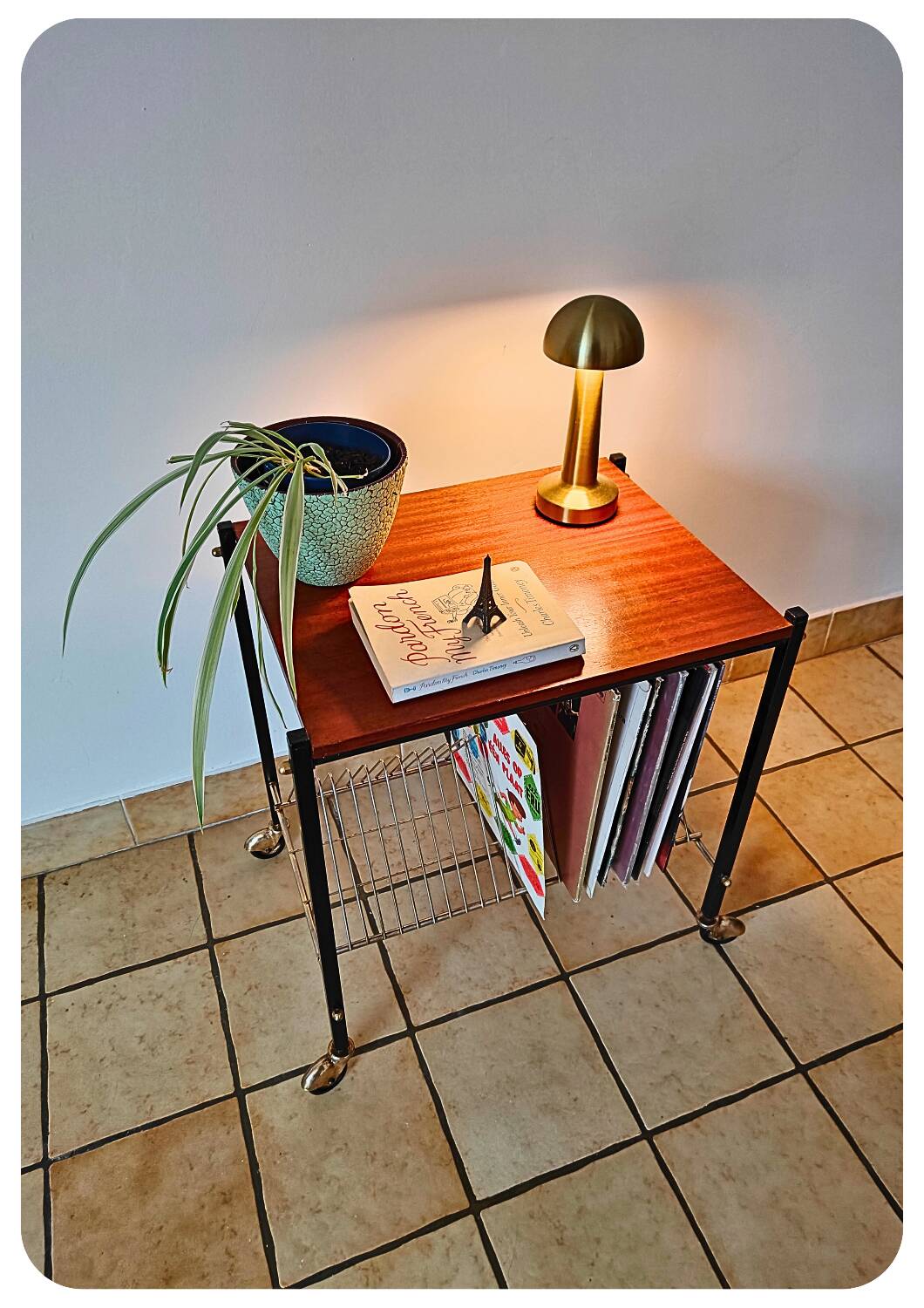 Mid-Century Vinyl Cart