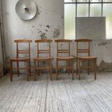 4 golden oak chairs