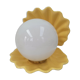 Vintage lamp shell yellow ceramic 70s