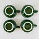 Bistro Coffee Service Cups Saucers and Green Faceted Milk Jug