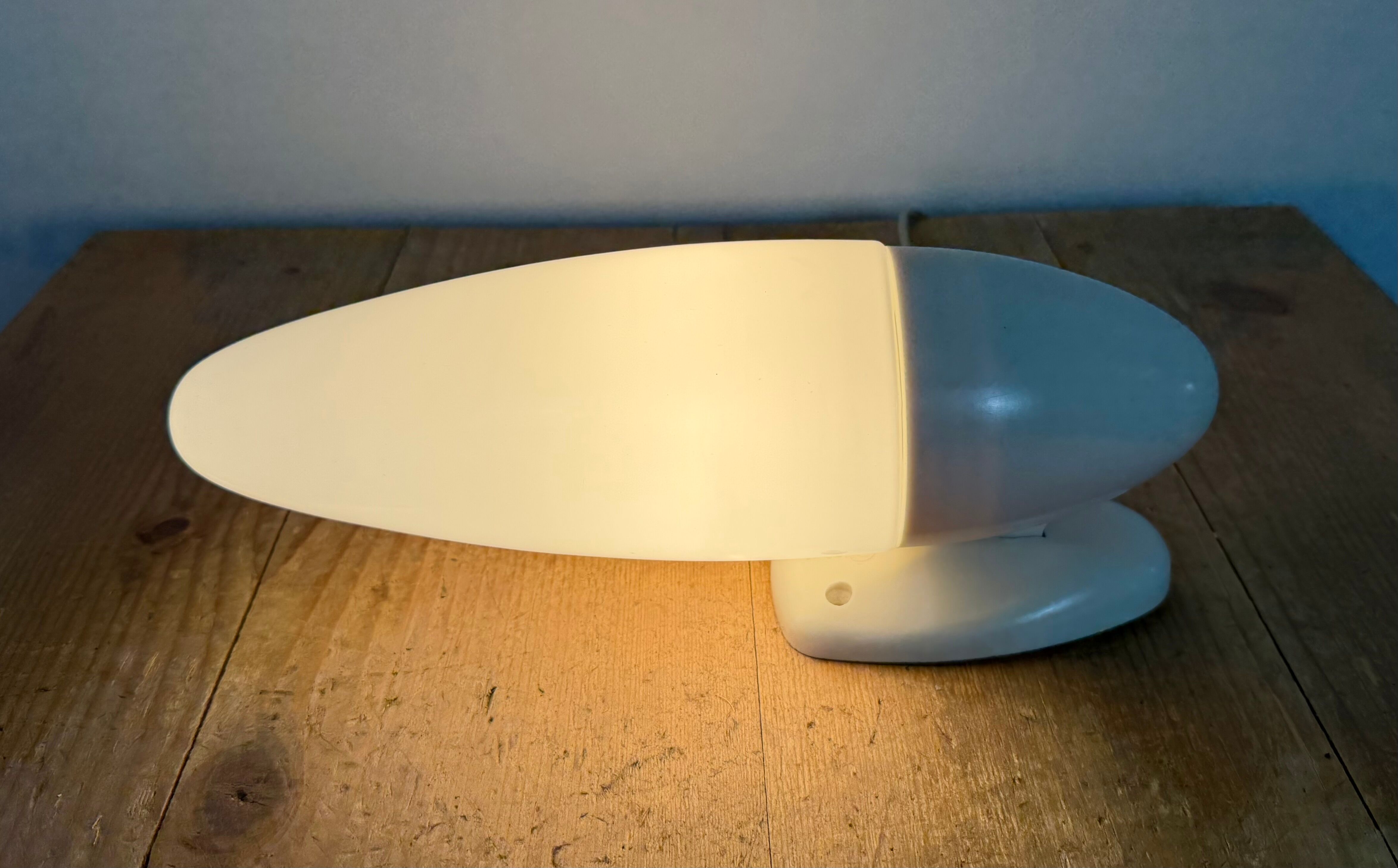 Industrial White Bakelite Wall Light with Milk Glass, 1950s