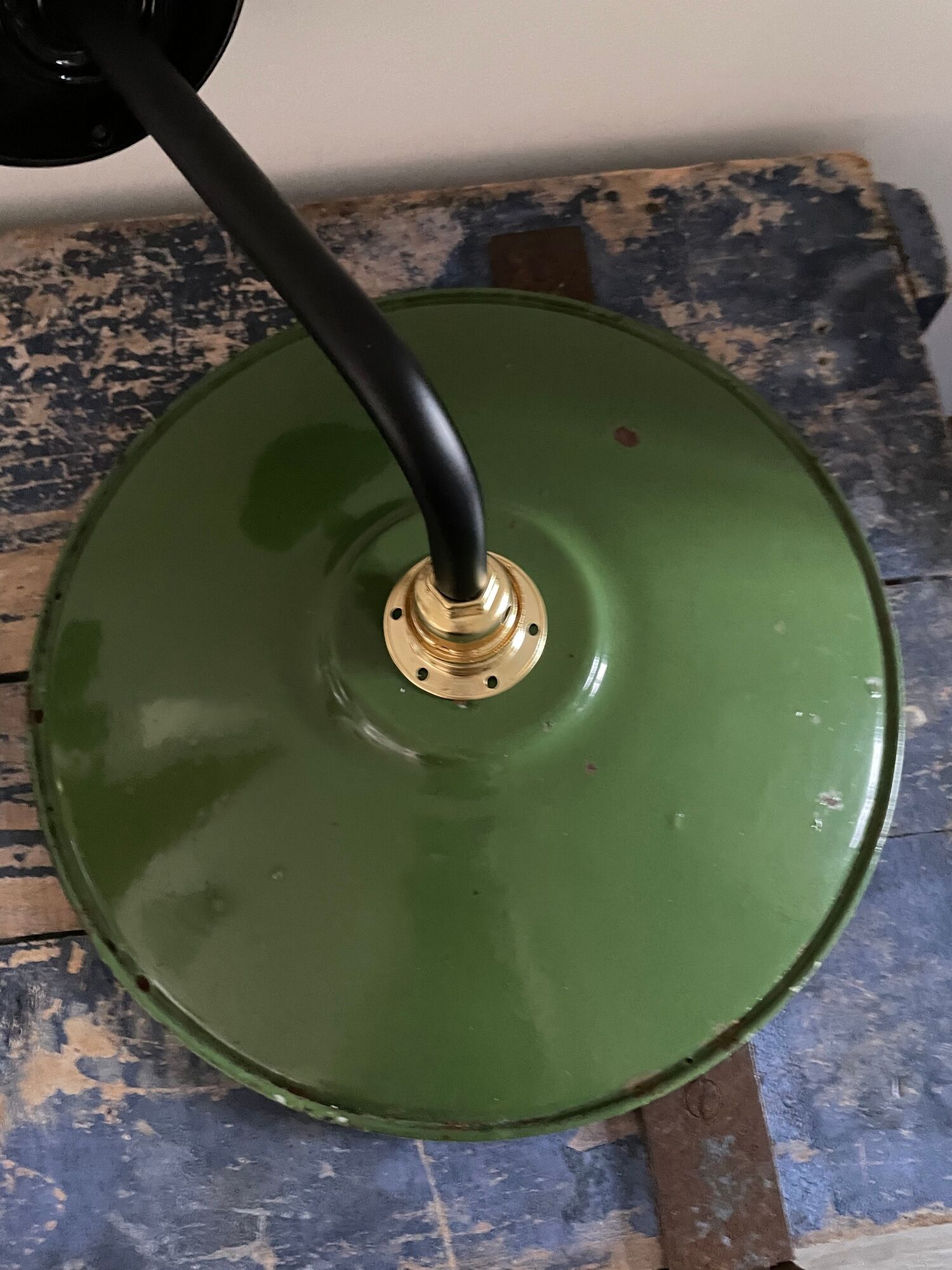 Pair of vintage wall lamps enamelled sheet metal