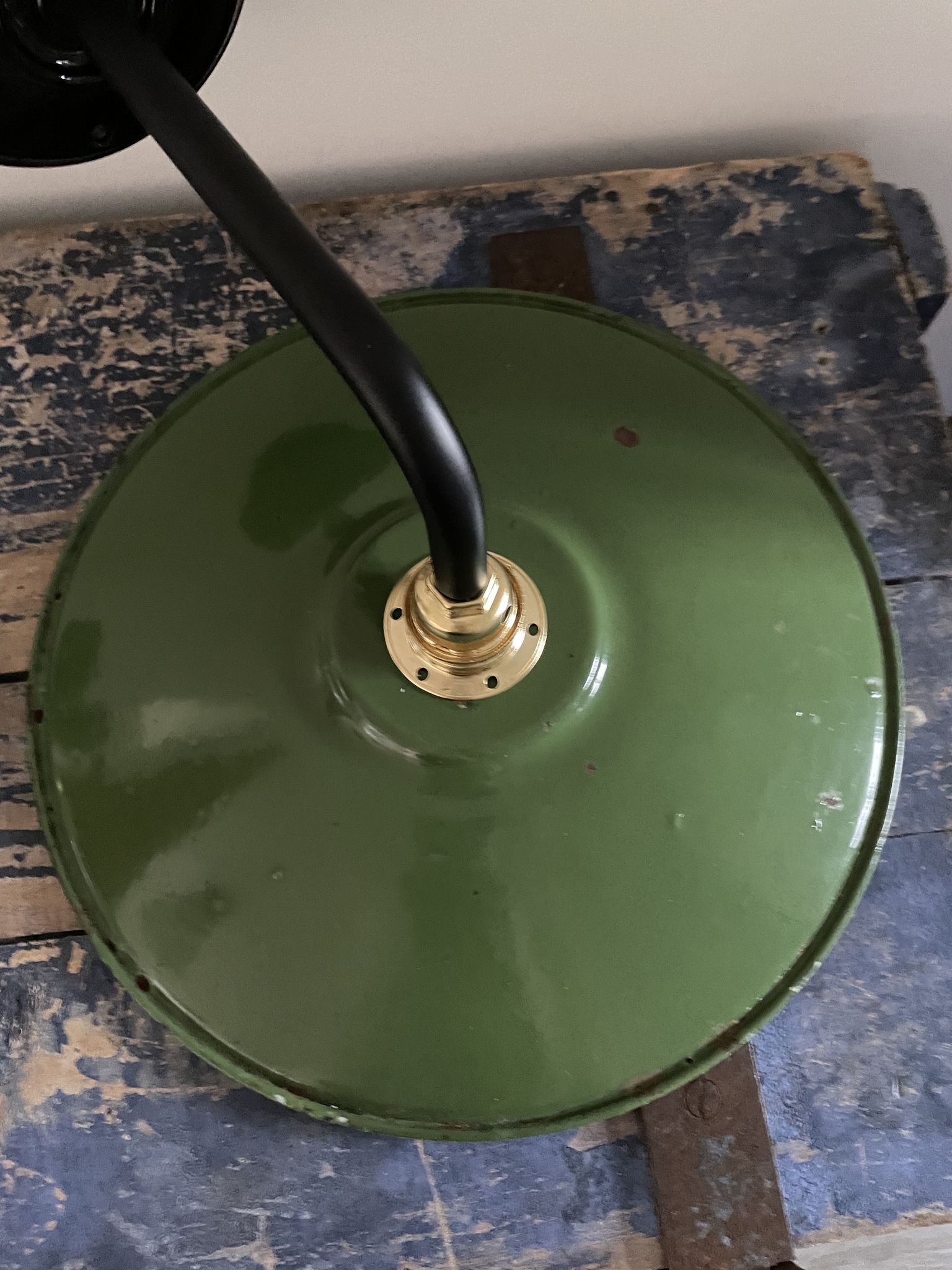 Pair of vintage wall lamps enamelled sheet metal