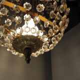 Balloon chandelier with glasses and bronze pampilles