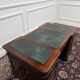 Classic English Partner Desk Green Leather
