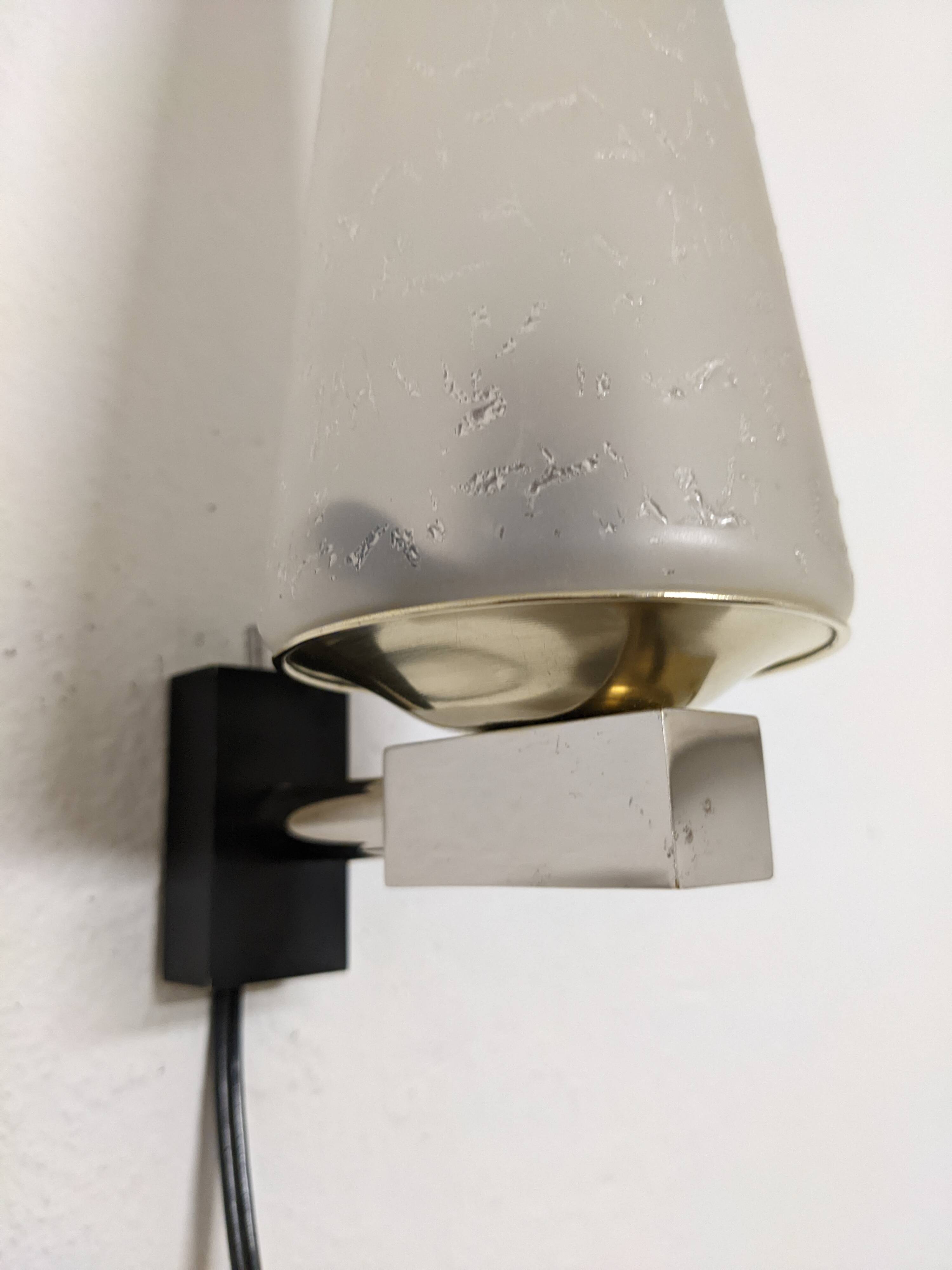 Glass and brass wall light by Maison Arlus, France circa 1950.