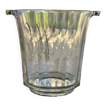 Vintage ribbed glass champagne bucket