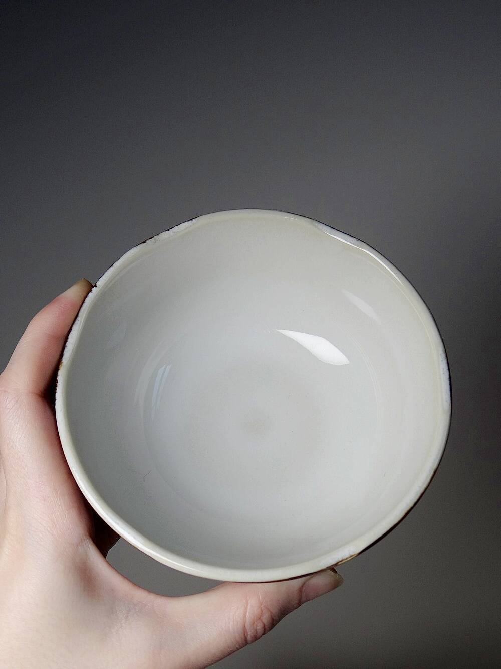 4 Japanese style handcrafted glazed ceramic bowls