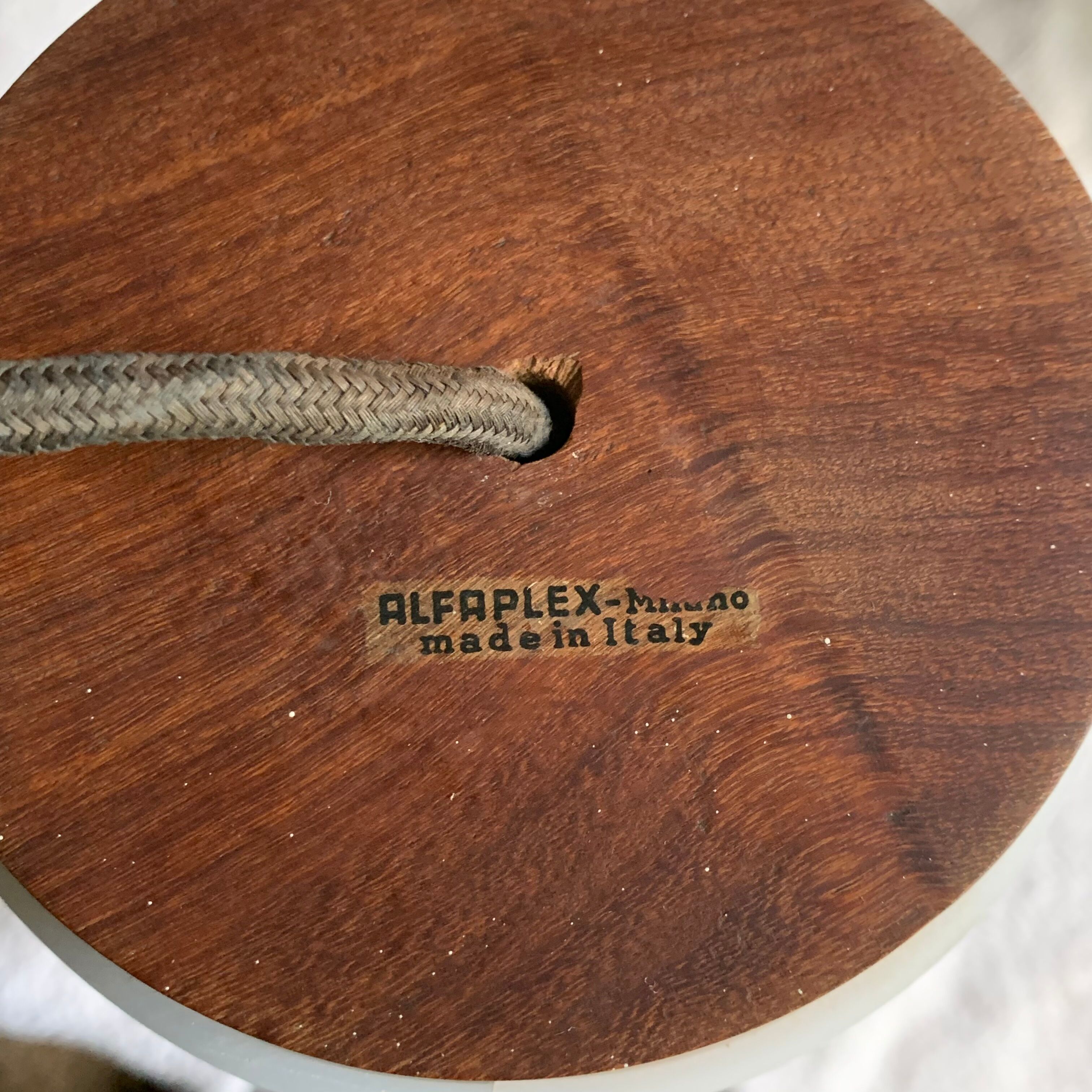 Vintage teak pendant lamp and acrylic glass