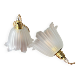 Duo of vintage “tulip” portable lamps