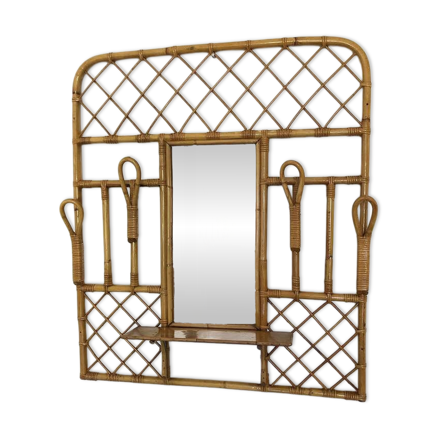 Vintage rattan wardrobe