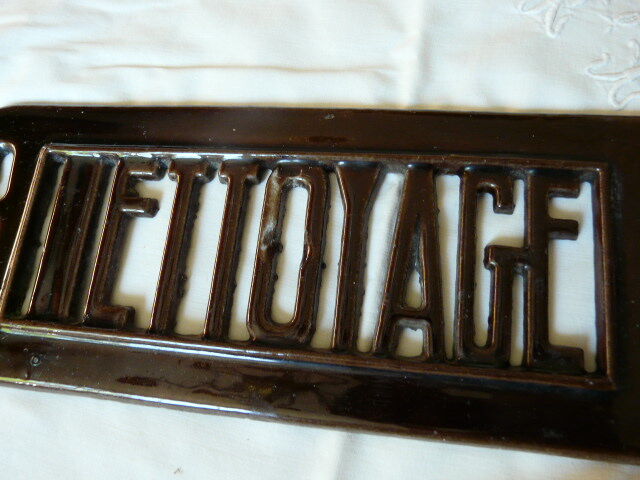 pediment enamelled plate CLEANING brown cast iron