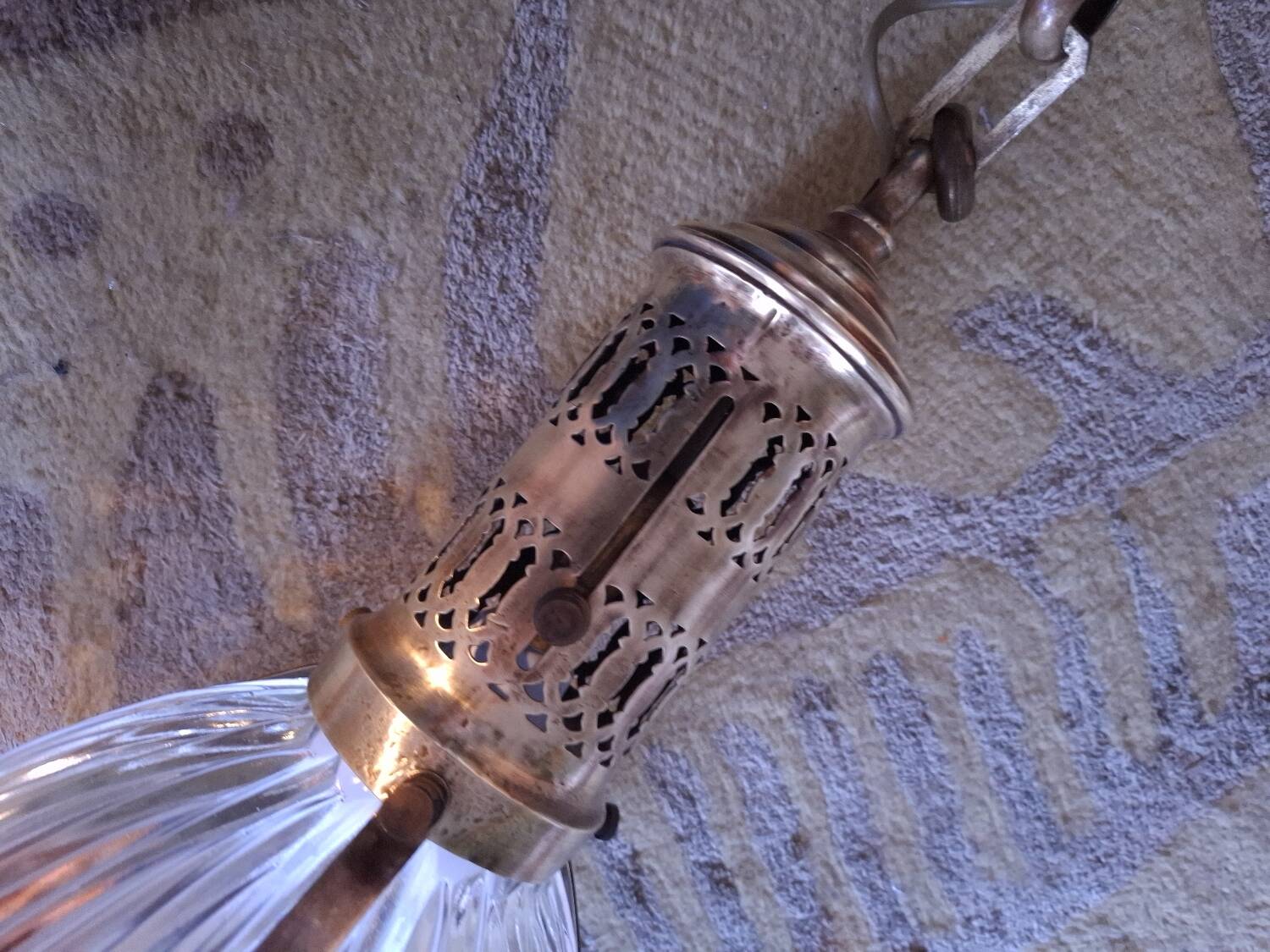 Chandelier, 1920s Holophane pendant light