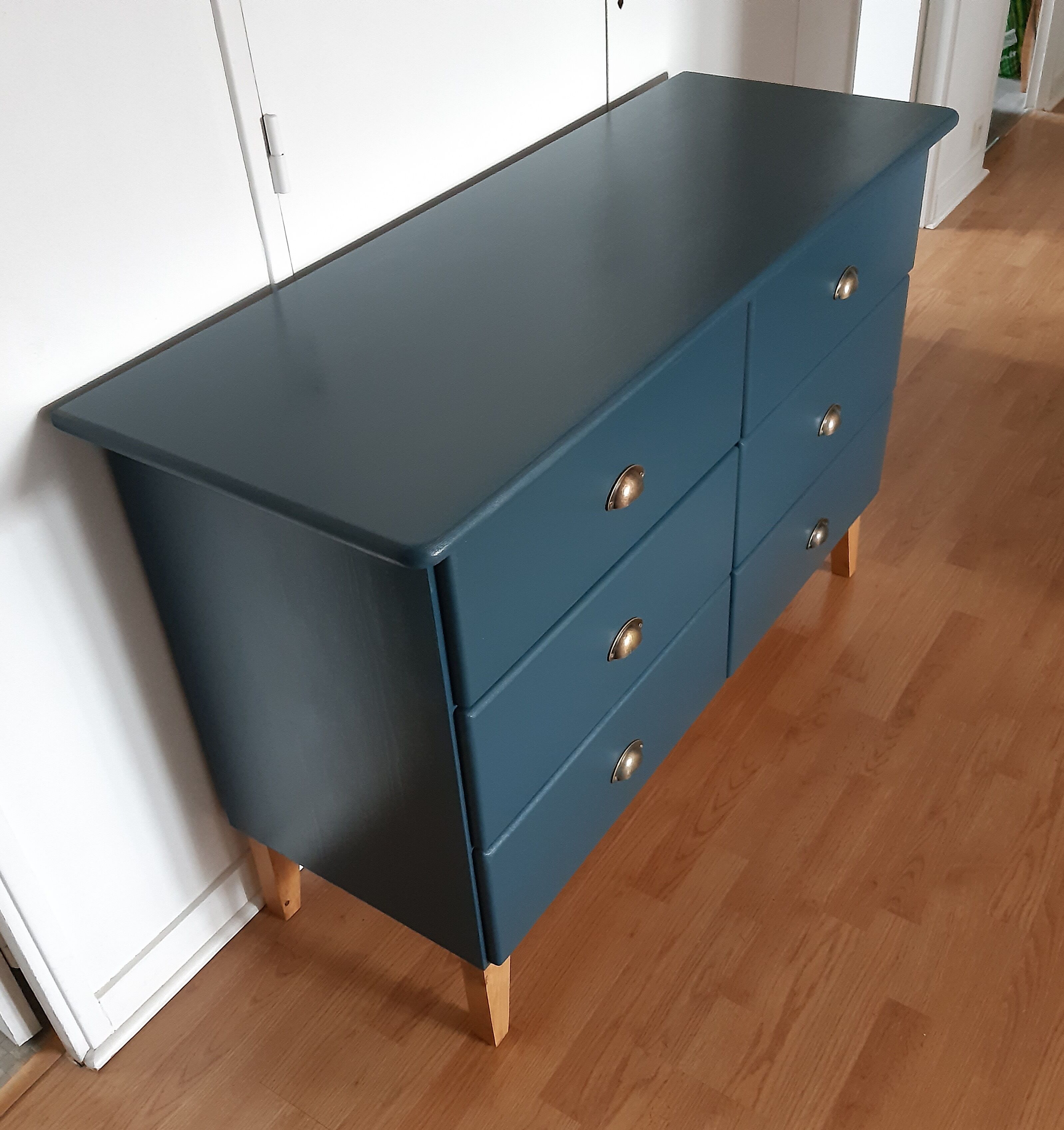 Commode scandinave bleu ganne