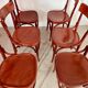 Set of 6 vintage 70s curved varnished wood bistro chairs