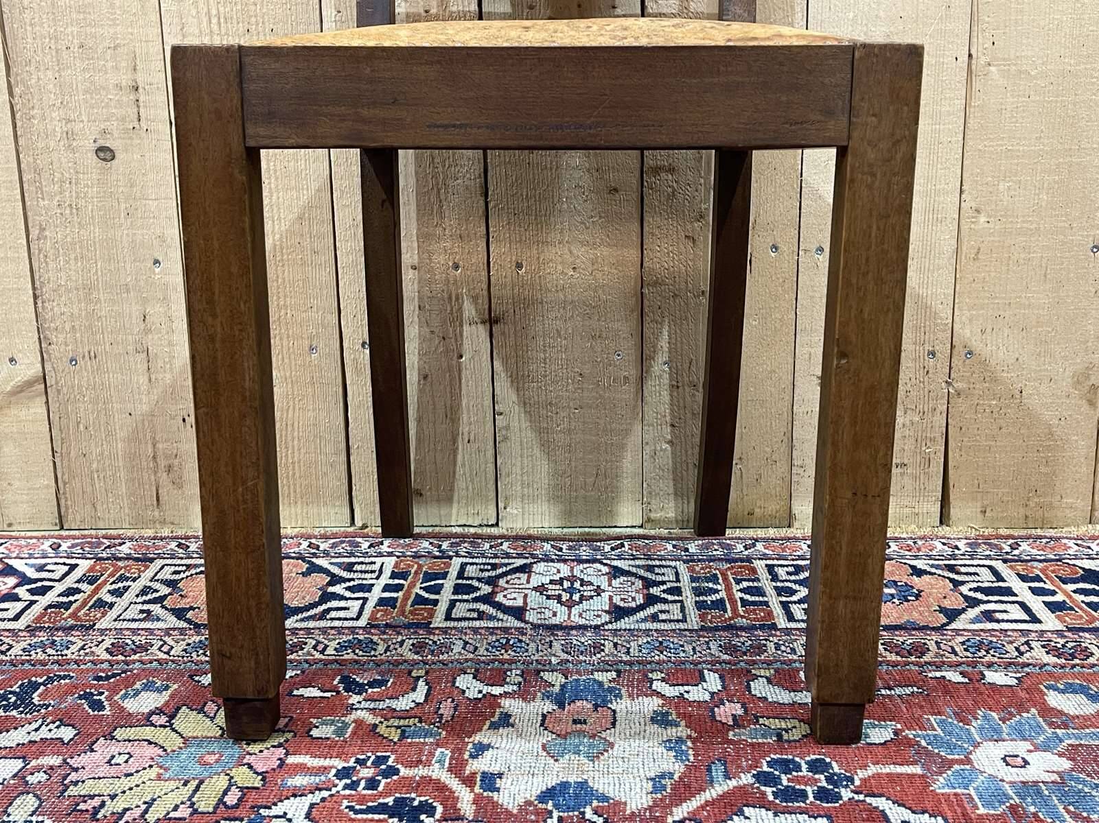 Series of 6 Art Deco chairs in mahogany and leather from the 1930s