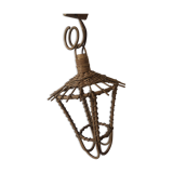 Cage shape wall lamp rattan material