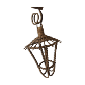 Cage shape wall lamp rattan material