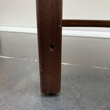 Brutalist armchair in wood and rope