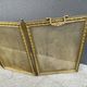 Antique brass fireplace screen from the 19th century by Bouhon Frères.