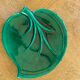 Green glazed ceramic sheet bottom, vintage slurry