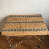 Bistro style blue style two tone rattan table
