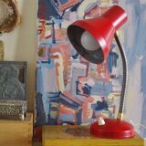 Lampe de bureau à poser rouge vintage année 70