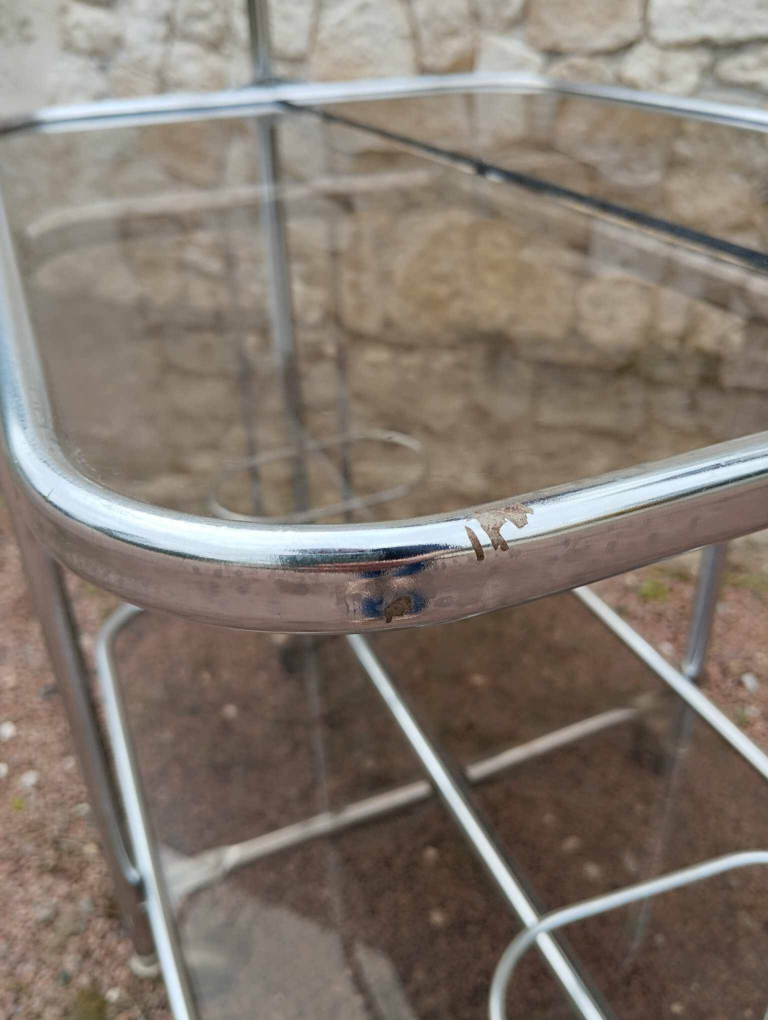 Vintage iron and smoked glass serving trolley