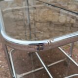 Vintage iron and smoked glass serving trolley