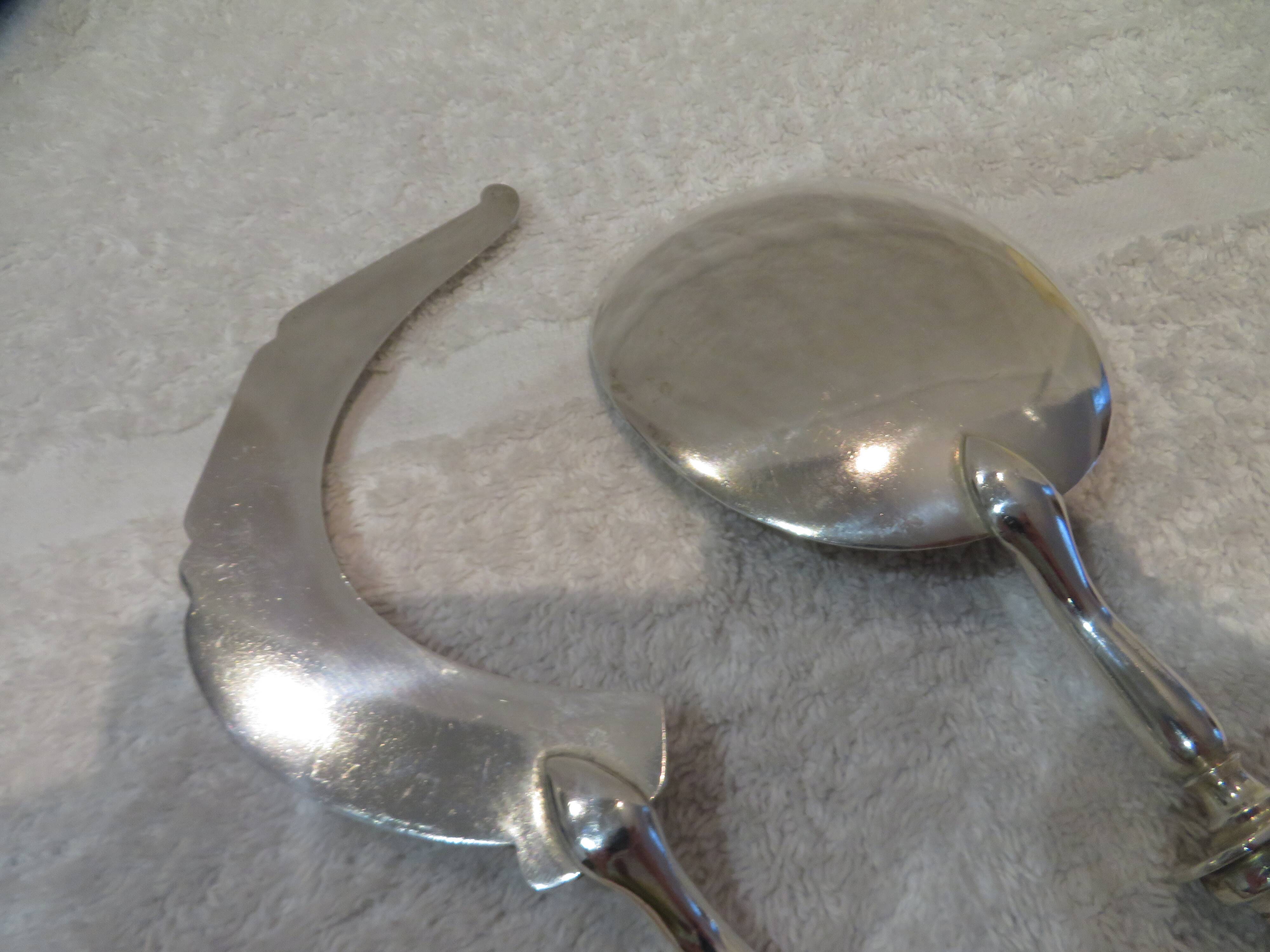 Superb 2-piece ice cream serving set, Boulenger LXV goldsmith scales