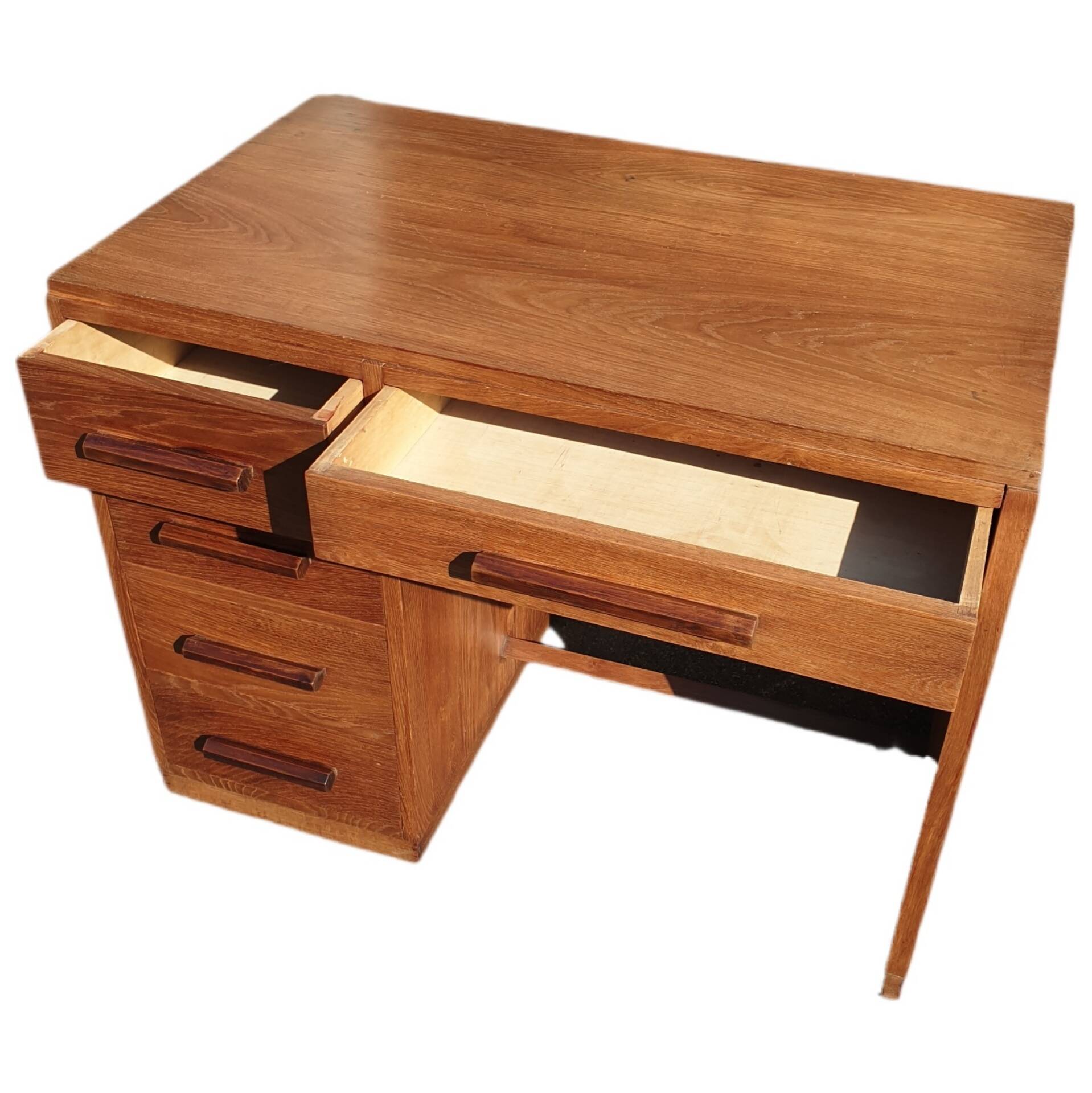 Bureau Art-Déco, en chêne, à caisson.