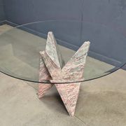 Architectural marble and glass dining table, 1970s