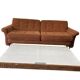 Vintage brown ribbed two-seater canapé / daybed / sofa