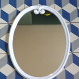 Miroir ovale vintage en fonte émaillée