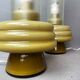 Olive green opaline glass table lamps