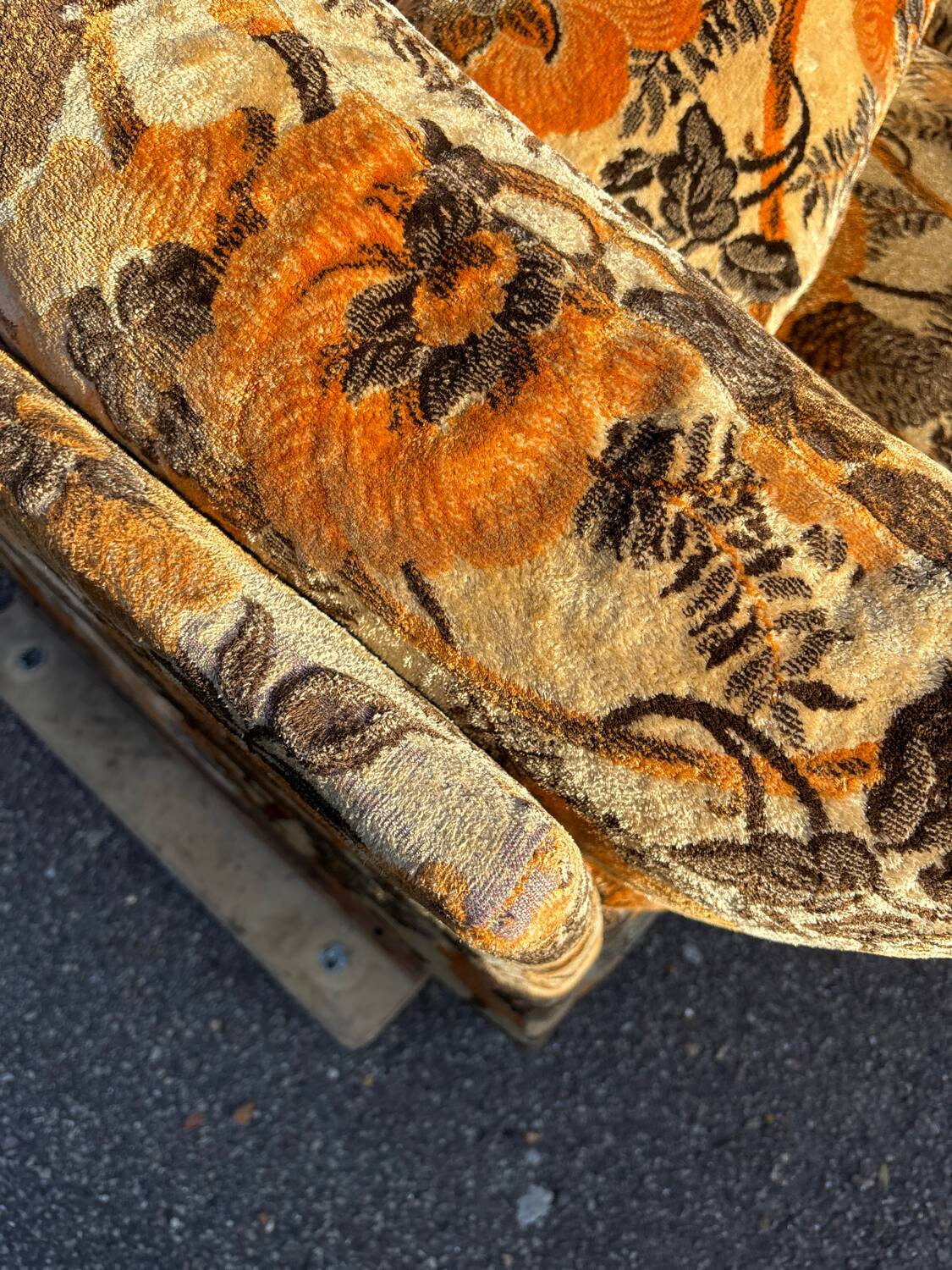 Vintage velvet convertible sofa