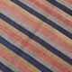Navy Blue & Terracotta Hand Woven Turkish Striped Kilim Rug, 147x217 Cm
