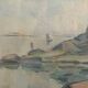 Vintage Impressionist Sea Scape Oil on Canvas Signed E.Ollers (1888-1959) Framed