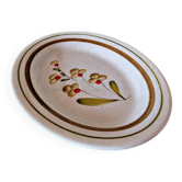 Oval stoneware plate - floral pattern - made in Italy?