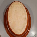 Plat breton en céramique marron et jaune