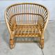Handcrafted Bamboo lounge chair with leather lacings, Italy 1970s