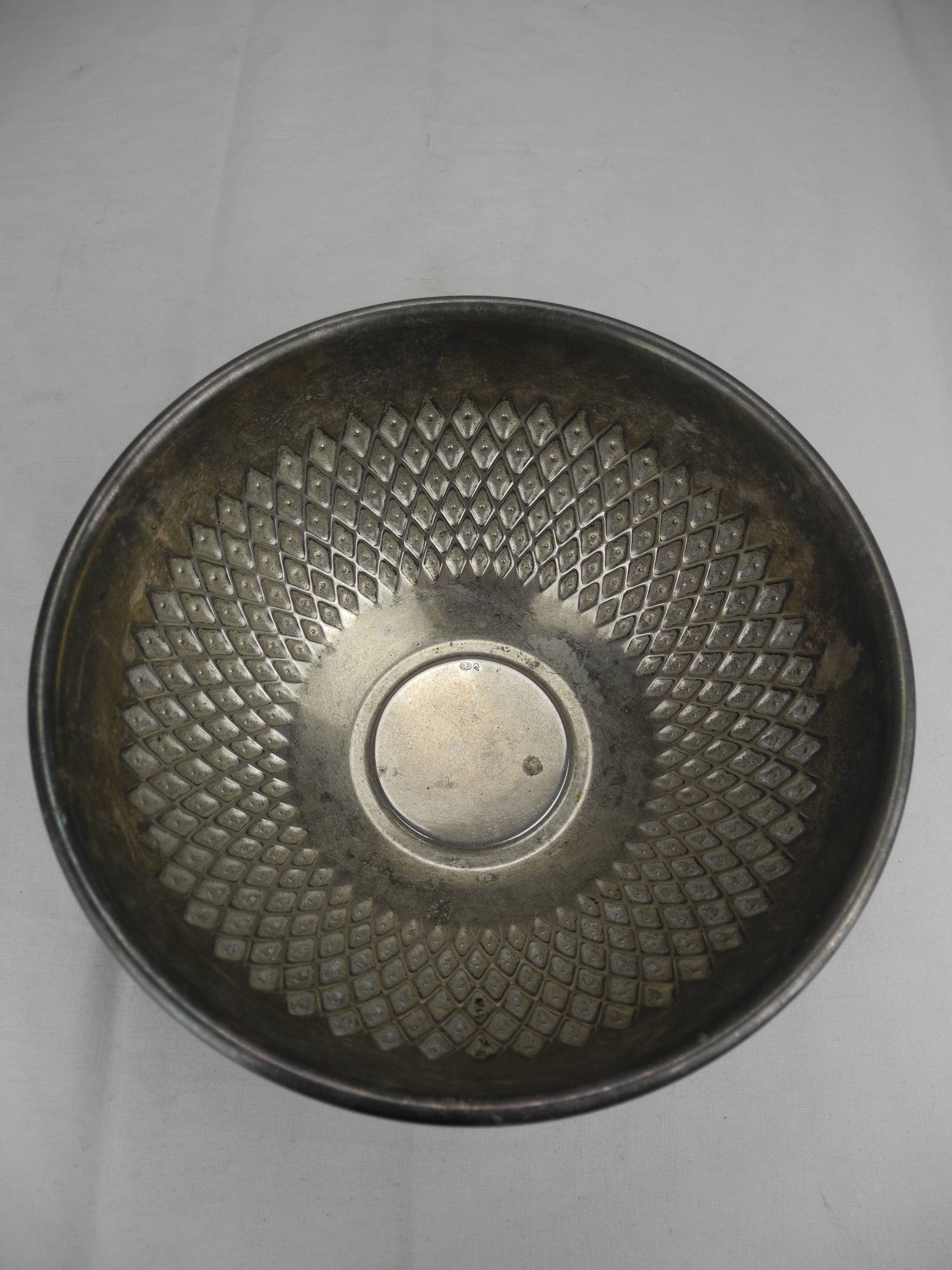 vintage silver-plated metal trinket dish by Olri.