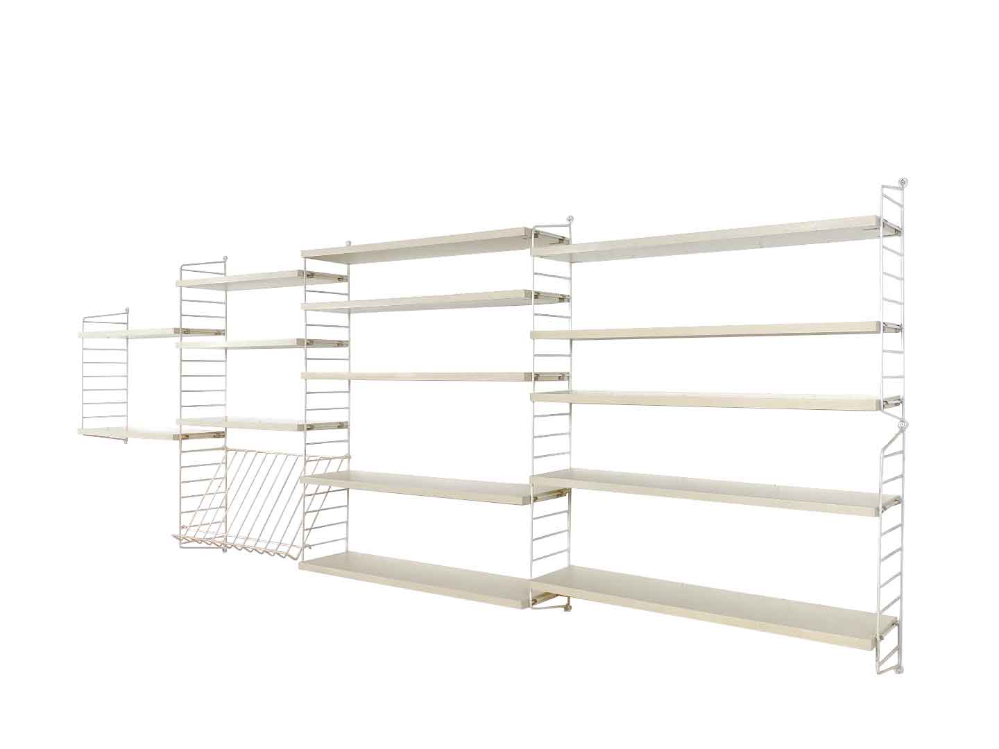 White vintage Nisse Strinning wall system string design ab, 1950s