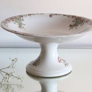 Antique dish, polychrome ironstone compote dish, “Guirlandes” model from the